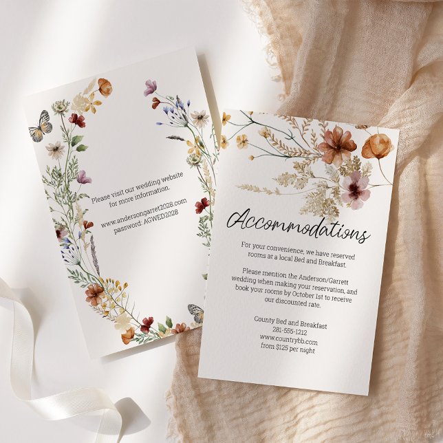 Vintage Botanical Tiny Floral Wedding Enclosure Card (Creator Uploaded)