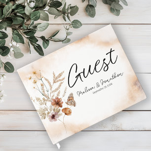 Vintage Botanical Tiny Floral Wedding Guest Book