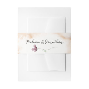 Vintage Botanical Tiny Floral Wedding Invitation Belly Band