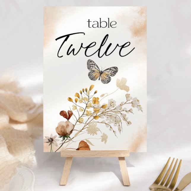 Vintage Botanical Tiny Floral Wedding Table Number (Creator Uploaded)