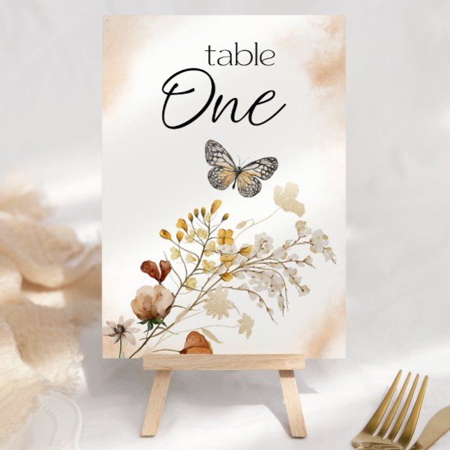 Vintage Botanical Tiny Floral Wedding Table Number (Creator Uploaded)