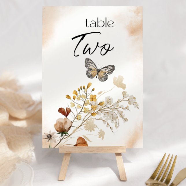 Vintage Botanical Tiny Floral Wedding Table Number (Creator Uploaded)