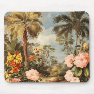 Vintage Botanical Tropical Palms Mouse Mat