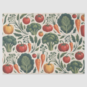 Vintage Botanical Vegetable Garden Pattern Tissue Paper