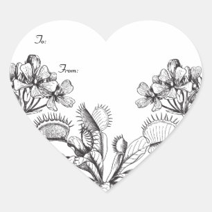 Vintage Botanical Venus Flytrap Gift Tag