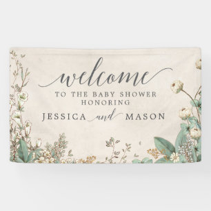 Vintage Botanical Vinyl Welcome Banner