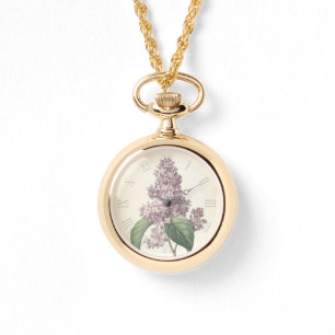 Vintage Botanical Watercolors Lilac W Watch