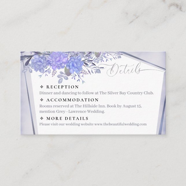 Vintage Botanical Wedding Enclosure Card (Front)