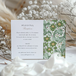 Vintage Botanical Wedding Reception Card