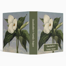 Vintage Botanical White Trillium Monogram Initial