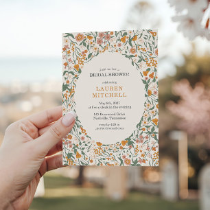 Vintage Botanical Wildflower Bridal Shower Invitation