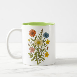Vintage Botanical Wildflowers mug