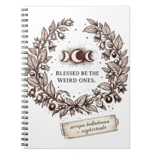 Vintage Botanical Witchy Nightshade Wreath Notebook