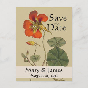 Vintage Botanicals Save the Date Postcard