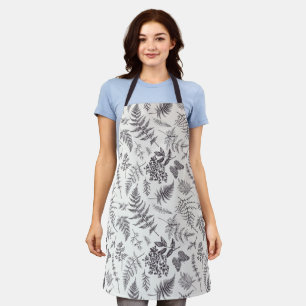 Vintage Botany & Butterfly Pattern Apron