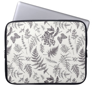 Vintage Botany & Butterfly Pattern Laptop Sleeve