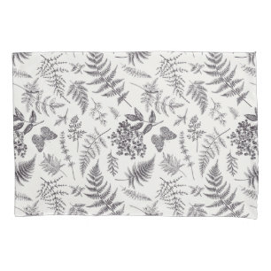 Vintage Botany & Butterfly Pattern Pillowcase