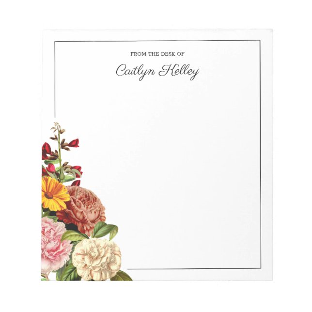 Vintage Botany From the Desk of Personalised Notepad (Front)