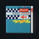 Vintage Bottle Rocket 'Rocket Brand Label' 15 Cm Square Badge<br><div class="desc">Vintage Bottle Rocket 'Rocket Brand Label',  sixties-era.</div>