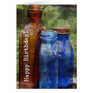 Vintage Bottle Still Life Happy Birthday