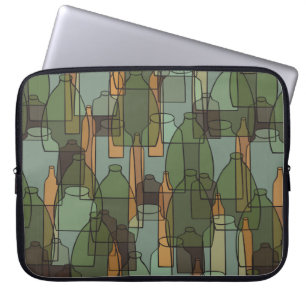 Vintage bottles,jars and glasses pattern laptop sleeve