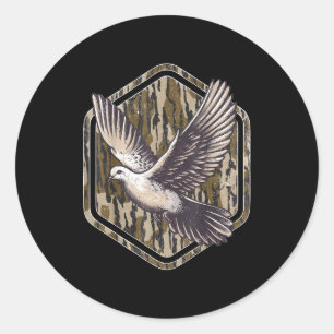 Vintage Bottomland Camo Dove Hunting Season Hunter Classic Round Sticker