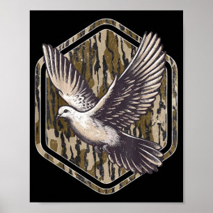 Vintage Bottomland Camo Dove Hunting Season Hunter Poster