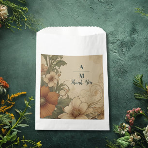 Vintage Bougainvillea Art Nouveau Wedding Favour Bags