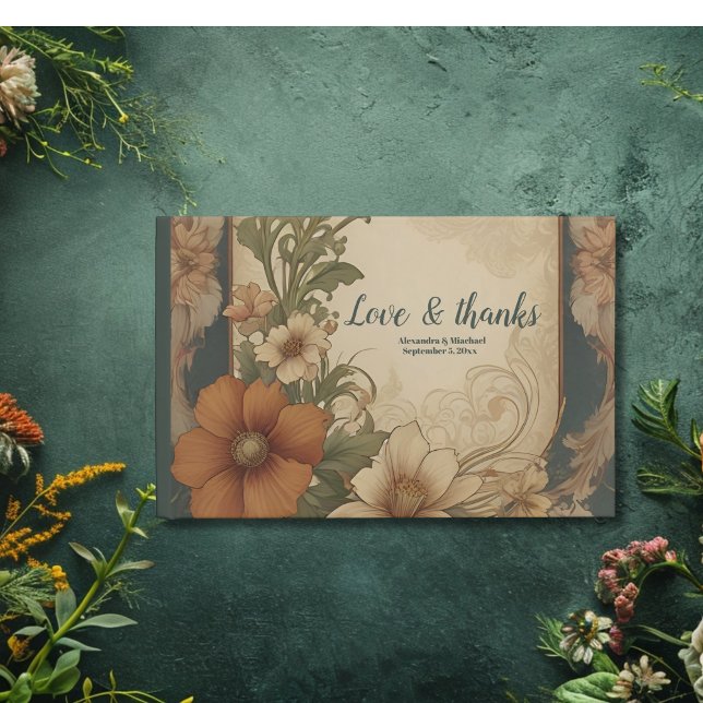 Vintage Bougainvillea  Art Nouveau Wedding Guest Book (Creator Uploaded)