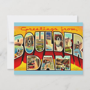 Vintage Boulder Dam Greeting Postcard