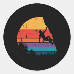 Vintage Bouldering Mountain Rock Climbing Gifts Cl Classic Round Sticker