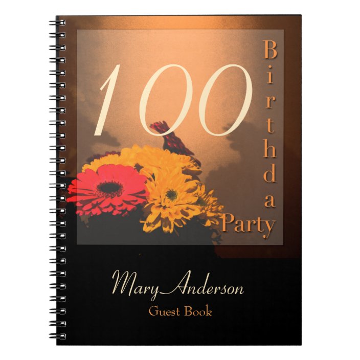 Vintage Bouquet 100th Birthday Party Guest Book Zazzle.co.uk