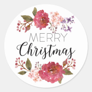 Vintage Bouquet Christmas Holiday   Classic Round Sticker