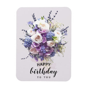Vintage Bouquet Customised Birthday Calligraphy Magnet