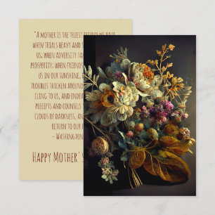 VINTAGE BOUQUET OF FLOWERS DESIGN MOTHER'S DAY THANK YOU CARD