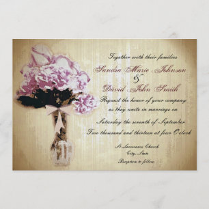 Vintage Bouquet Wedding Invitation