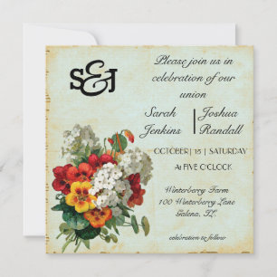 Vintage Bouquet Wildflower Invitation