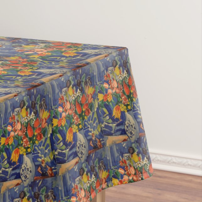 Vintage Bouquet with Figures in the Background Tablecloth (In Situ)