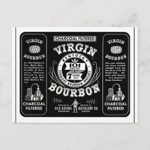 Vintage Bourbon Label Postcard
