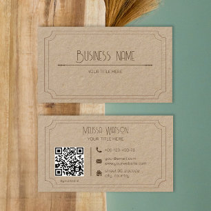 vintage boutique with qr code simple  business card