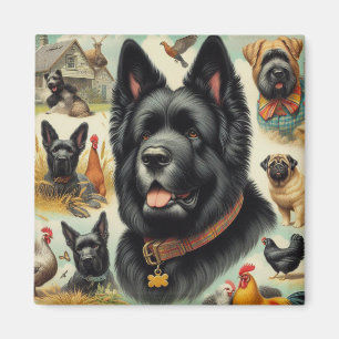 Vintage Bouvier des Flandres Seamless Magnet