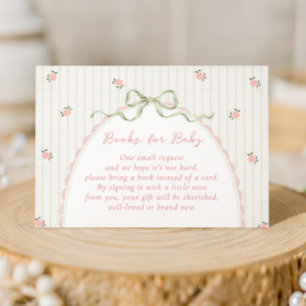 Vintage Bow Books for Baby Enclosure Card