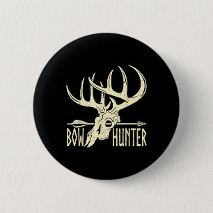 Vintage Bow Hunter American Deer Hunting Archery 6 Cm Round Badge
