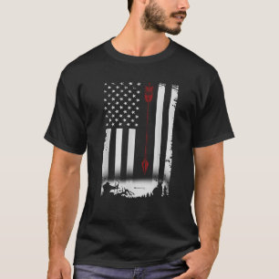 Vintage Bow Hunting American Flag Patriotic USA De T-Shirt