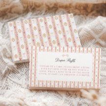 Vintage Bow Pink Floral Baby Shower Diaper Raffle
