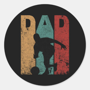 Vintage Bowling Dad Fathers Day Bowling Father Classic Round Sticker