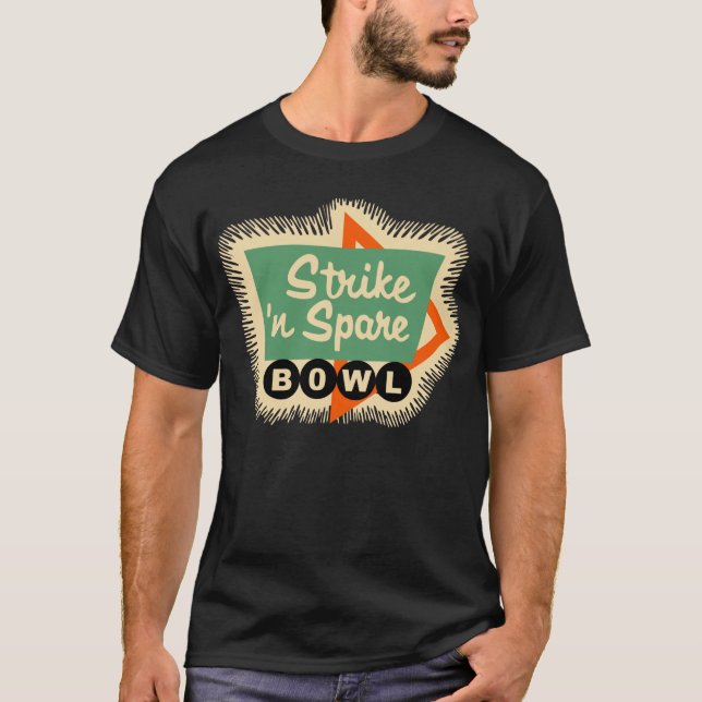 Vintage Bowling - Strike 'n Spare Bowl T-Shirt (Front)