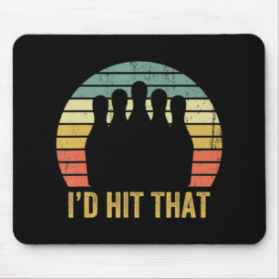 Vintage Bowling Team Fun Retro Bowler Sport Bowl  Mouse Mat