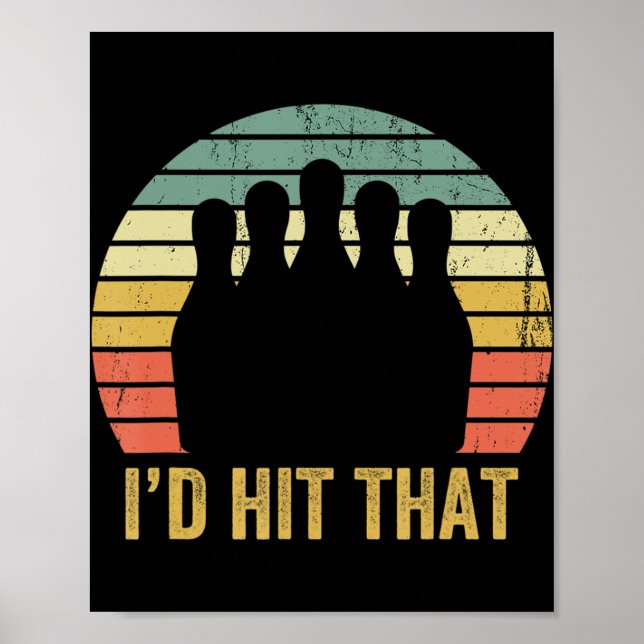 Vintage Bowling Team Fun Retro Bowler Sport Bowl  Poster (Front)