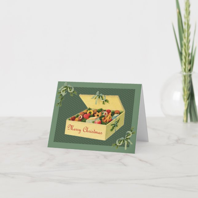 Vintage Box of Christmas Cookies Notecard (Front)
